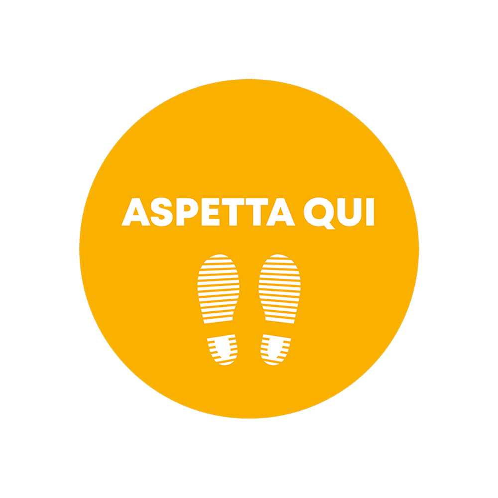 4 Adesivi Pavimento Impronta Gialli - Distanziatori Sociali Per Negozi, 19 Cm Diametro - Foto 10