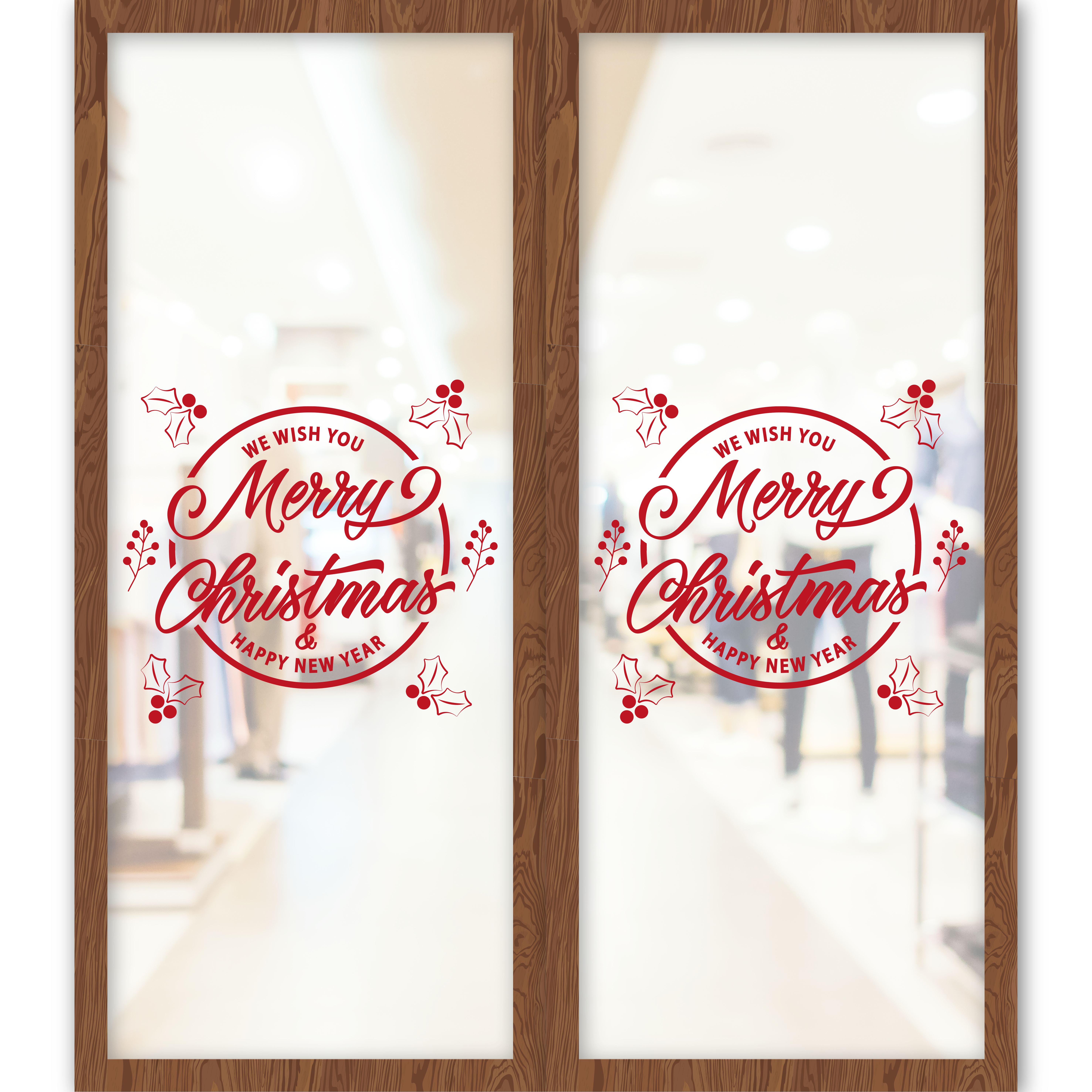 Adesivo Ambiance Merry Christmas - Sticker Adesivo - Adesivi Murali 100x65cm 90053198